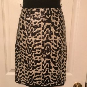The Limited Black & White Sequin Pencil Skirt